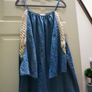 Chambray Cold Shoulder Romper